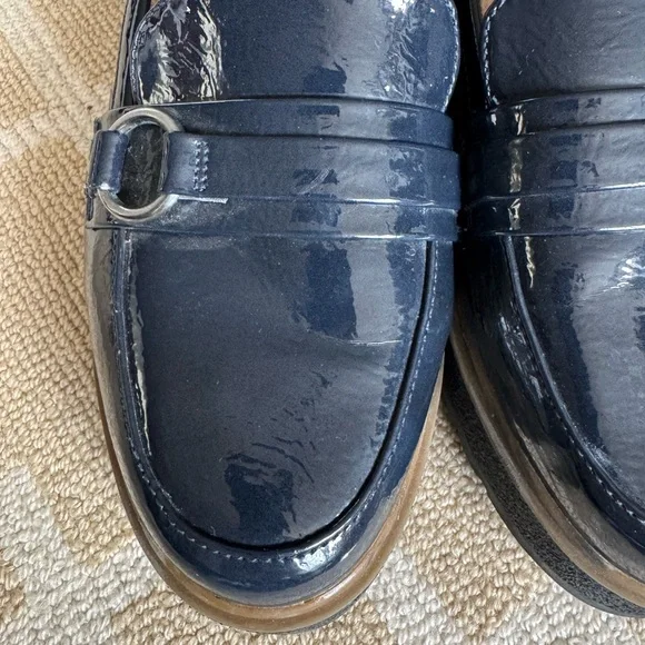 SOUL Naturalizer Navy Patent Platform Loafers Chunky Comfort Shoes 10W - Picture 14 of 17